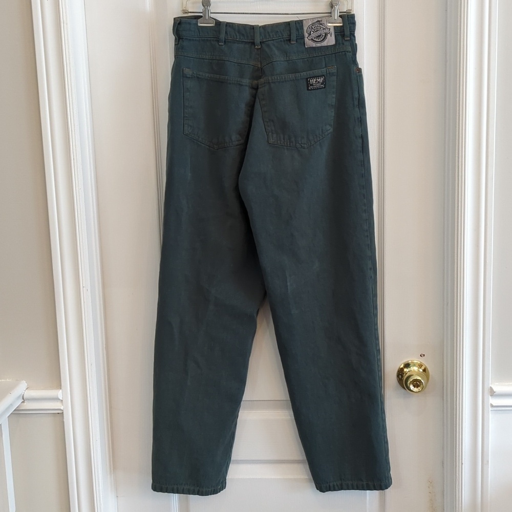 Vintage Hunter Green Hemp Jeans - Picture 5 of 9